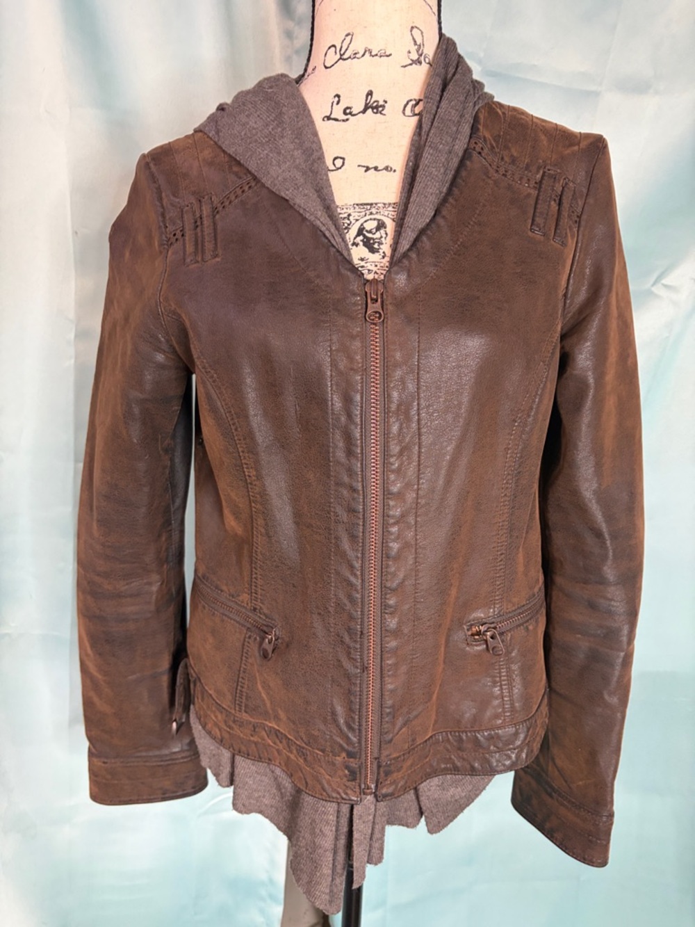Anthropologie Hei Hei Layered Causeway Vegan Learher Jacket Sz. M